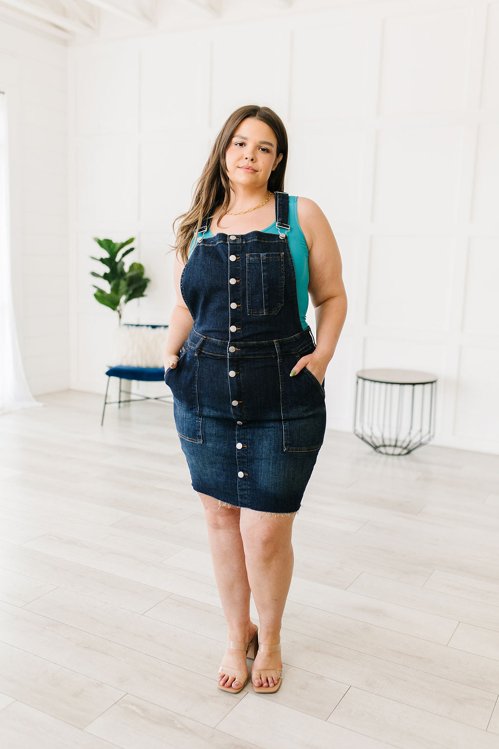 Agnes Judy Blue Denim Overall Dress