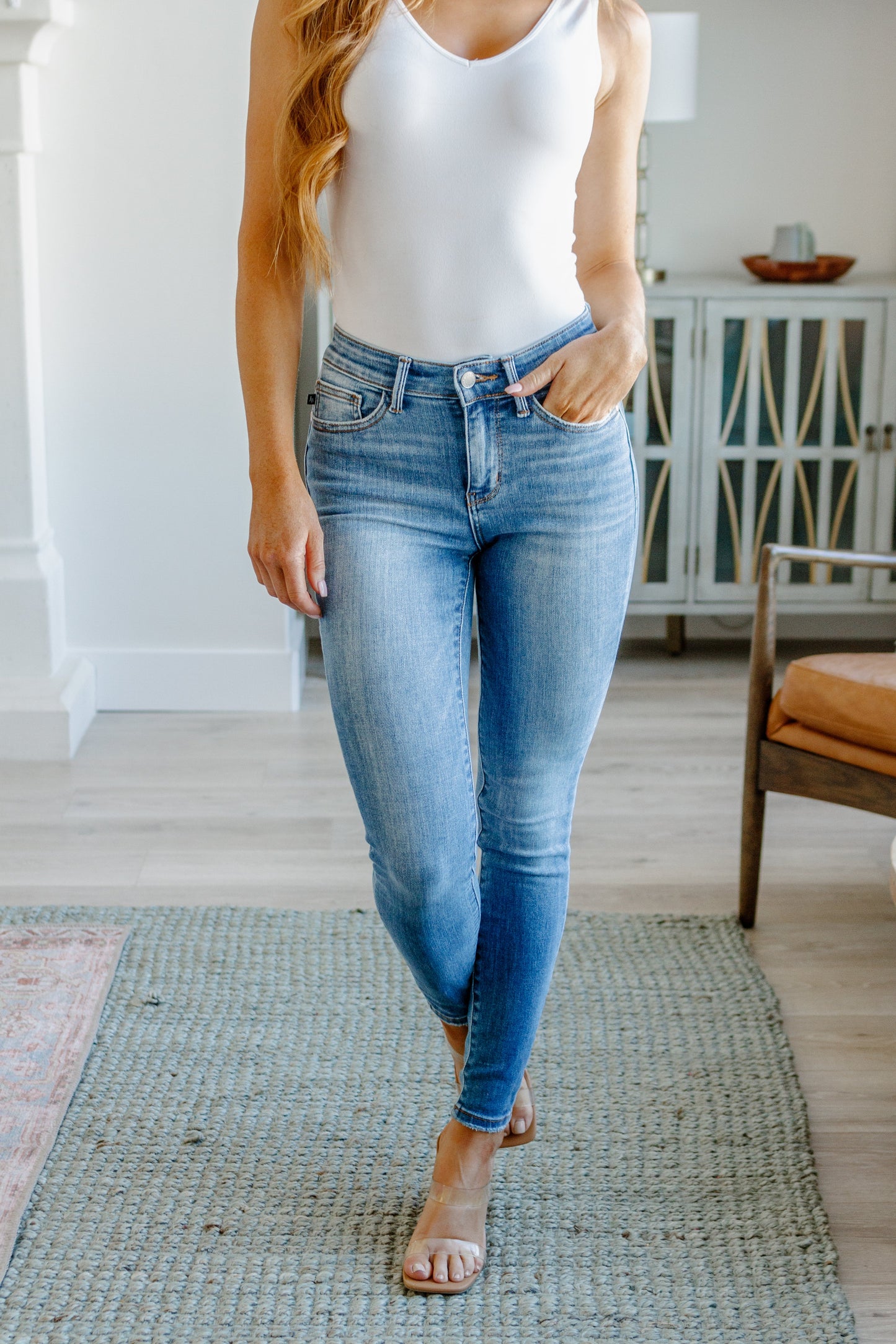 Catherine Mid Rise Vintage Judy Blue Skinny Jeans