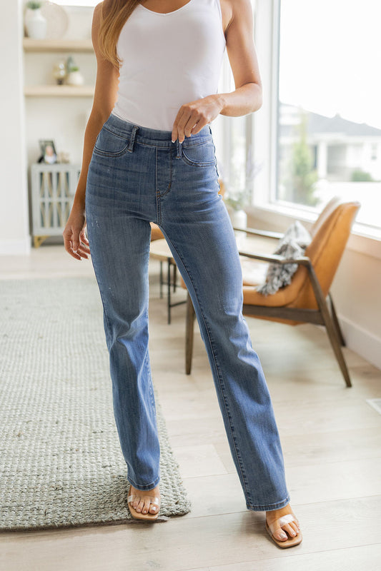 Paula High Rise Pull On Slim Judy Blue Bootcut