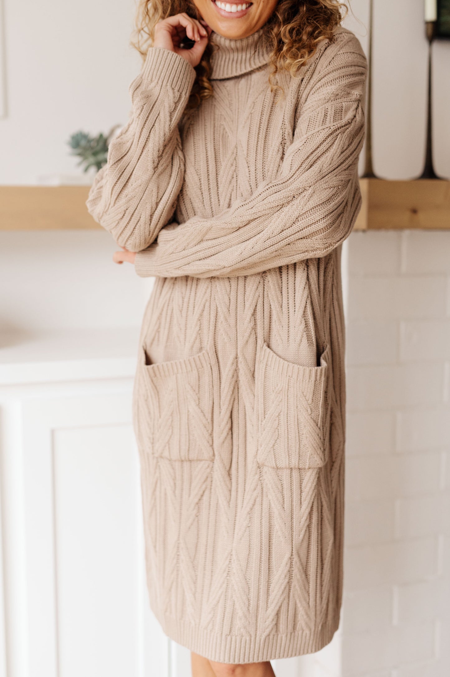 Bundled Beauty Turtleneck Sweater Dress