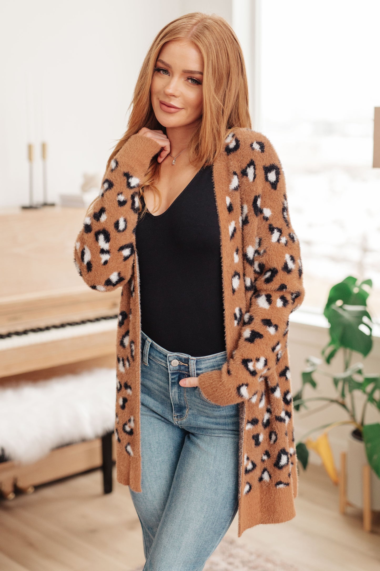 Animal Instinct Longline Cardigan (Cheetah Print)