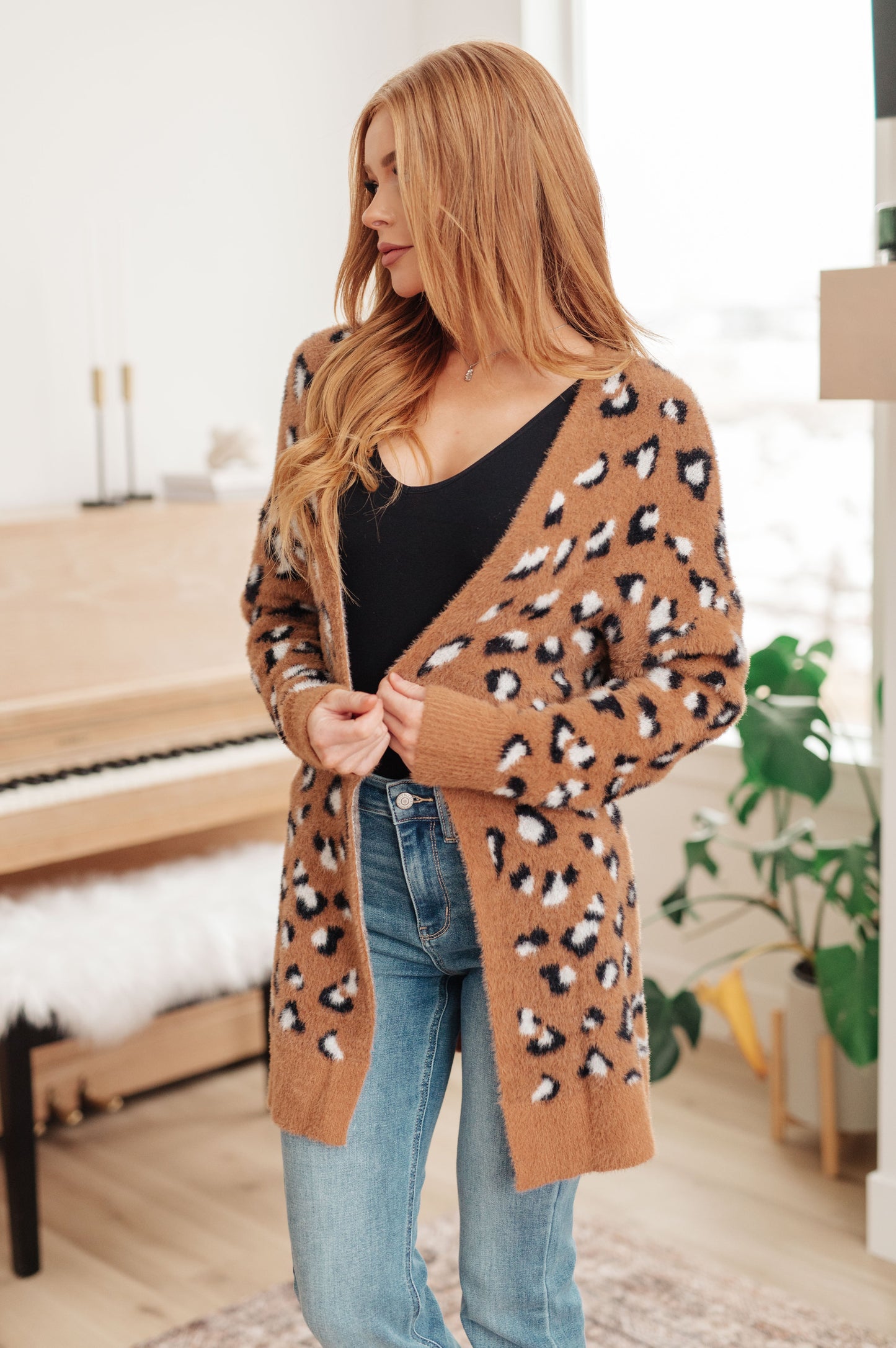 Animal Instinct Longline Cardigan (Cheetah Print)