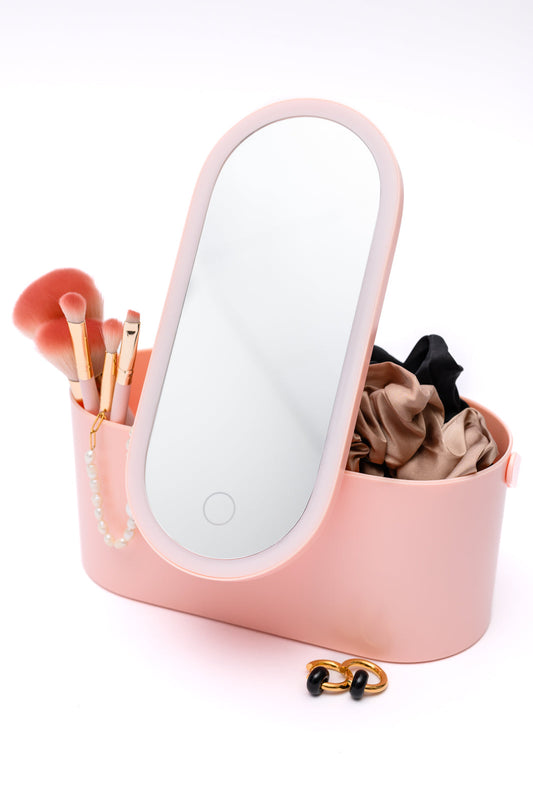 Portable Beauty Storage With LED Mirror