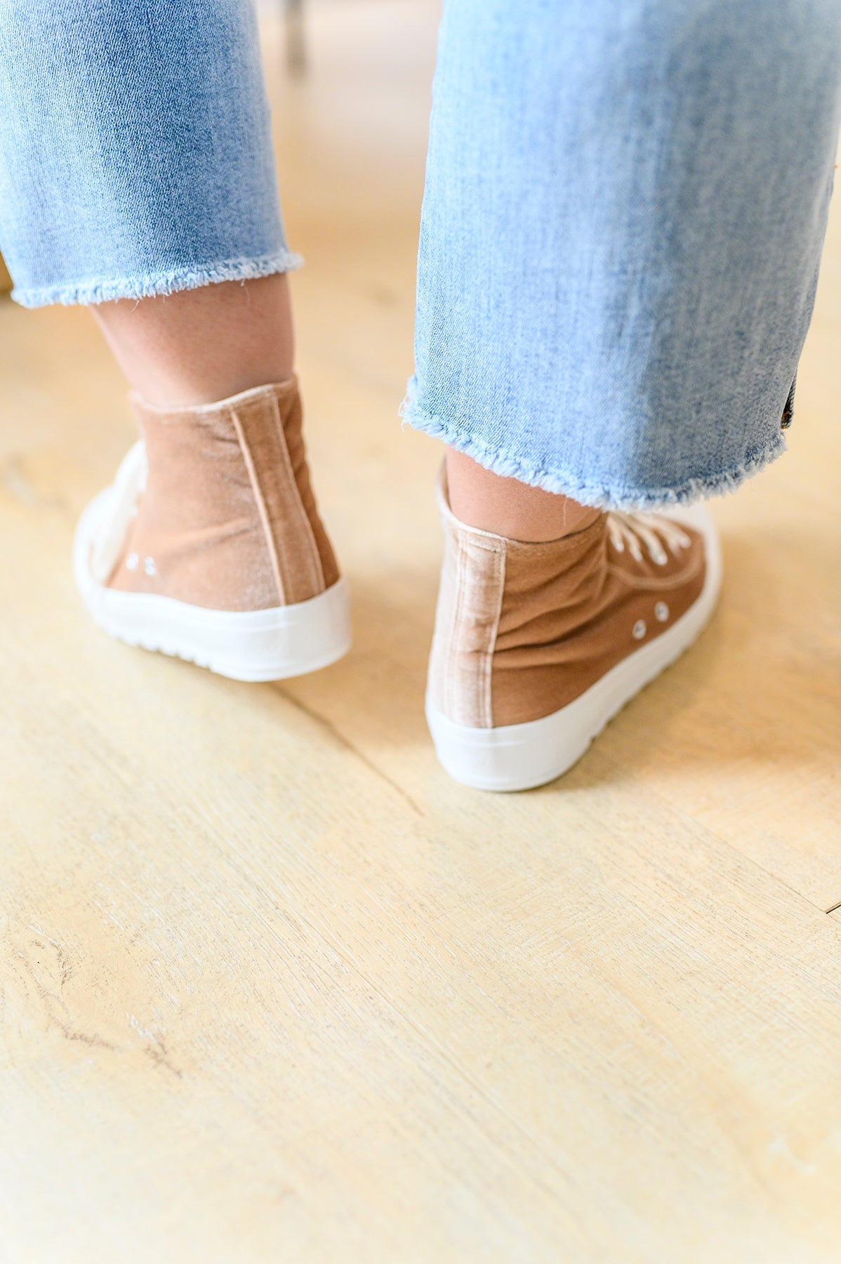 Corkys "Run Me Down" Velvet High Tops in Tan